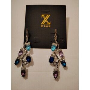 Zaxie By Stefanie Taylor Formal Blue Purple Silver Earrings
